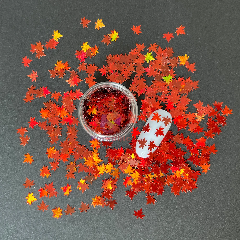 Wholesale Holographic Fall Leaves Nail Art Glitter Autumn Decorations