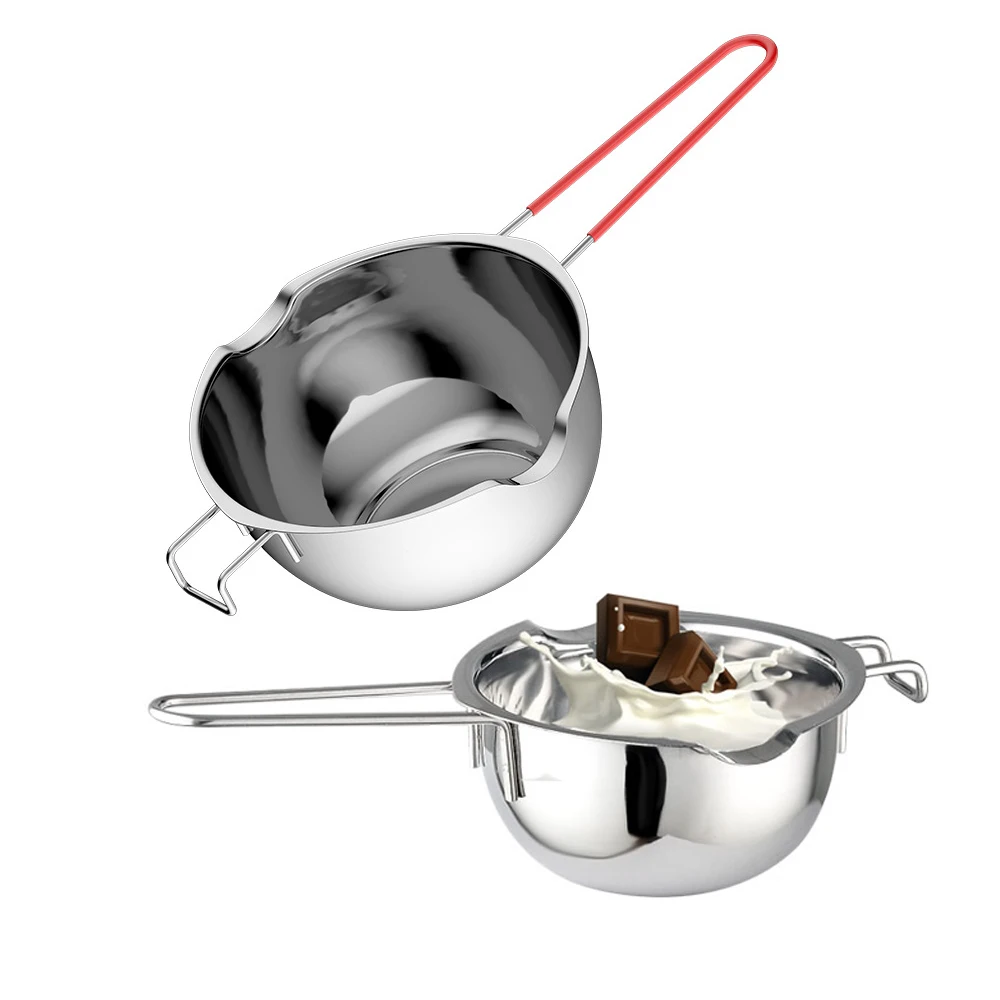 Baking Tools Chocolate Double Boiler Pot Stainless Steel Candle Melting Spoon Butter Heating Melting Bowl with Long Handle