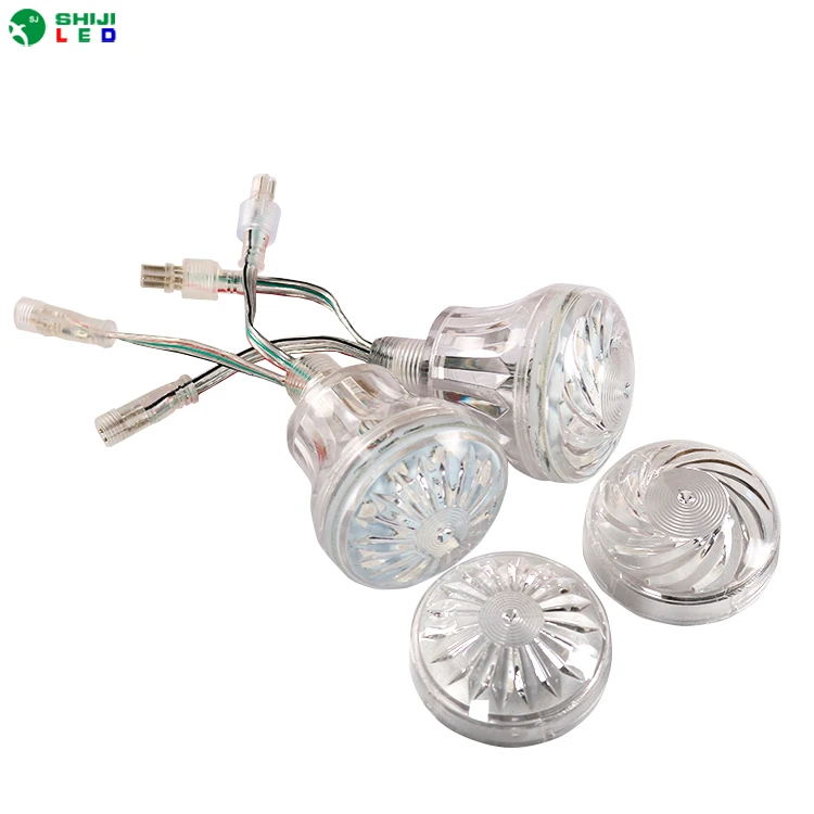 Amusement Park Light 60mm 18Leds cabochon pixel light IP68 outdoor 24V Rgb LED Point Light For Funfair Decorative