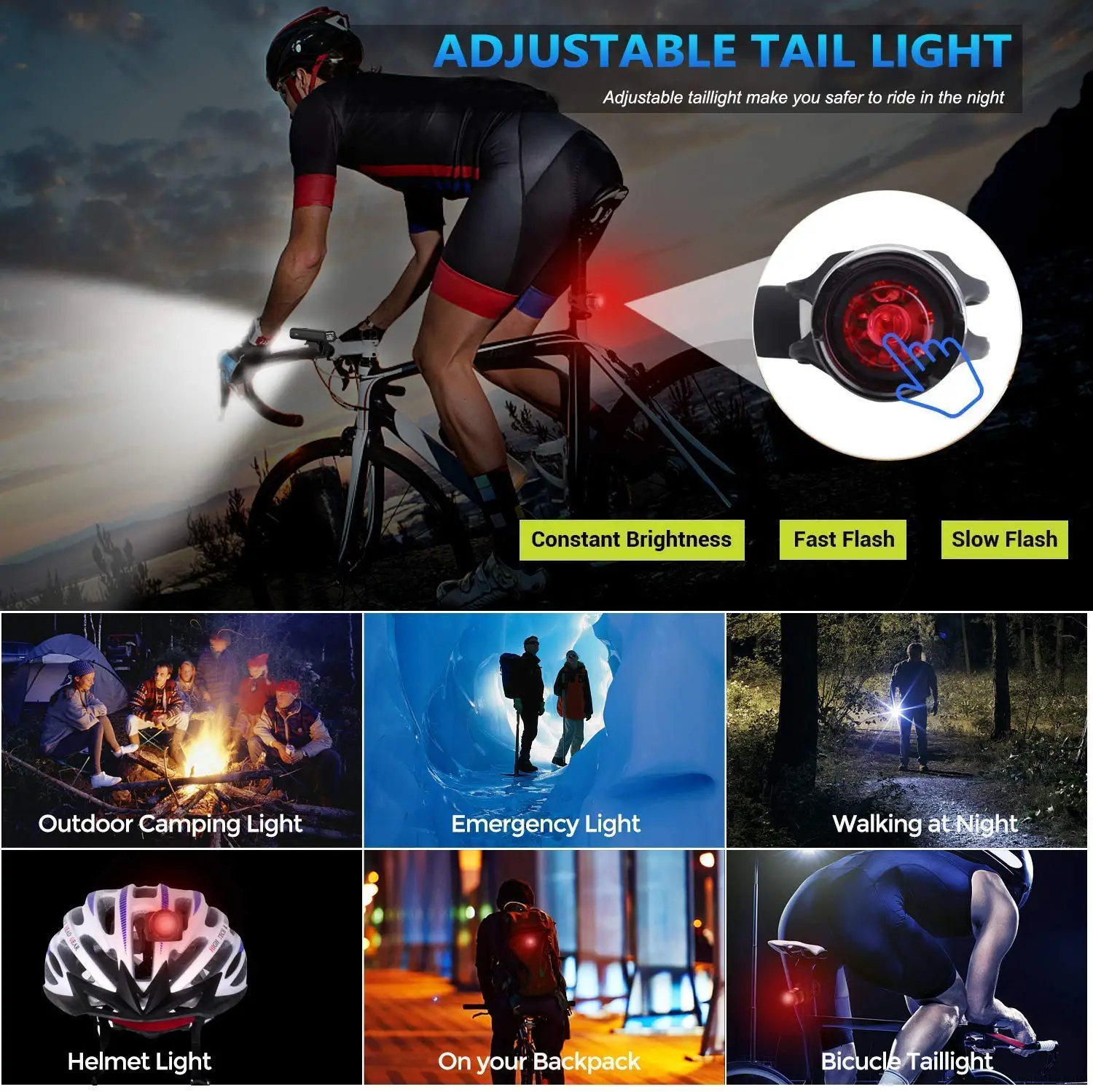Chileaf Waterproof Stopwatch & LED Bike Light & Bike Horn Light Speed Bike Headlight Taillight Fits Mountain Road Bike
