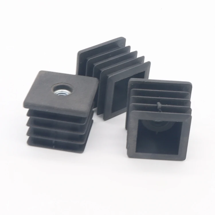 30*30  40*40 M6 M8 pipe end cap plastic square end thread cap with screw