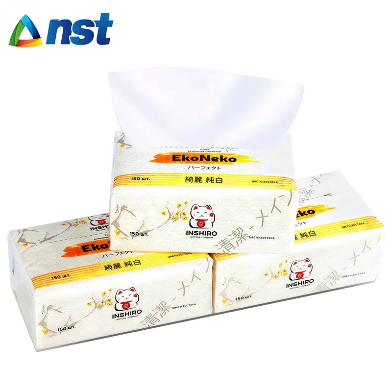 Russia Popular 2 layers /3 ply white tissue  soft facial tissue paper
