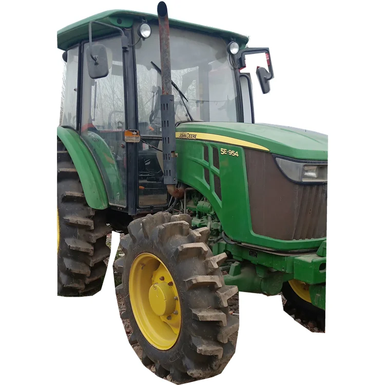 Used medium 95 HP John Deere four wheel drive with cab tractor