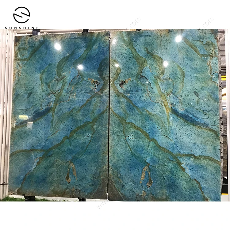Luxury Natural Rare Blue Danube Marble Stone Slab for TV Background