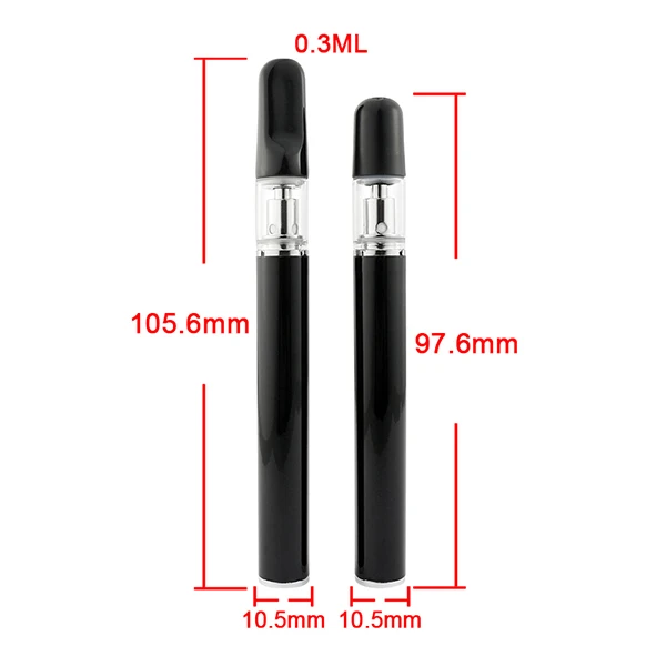No Wick Thick Oil Disposable Oil Pen Slim Glass 0.3 .5ml Tank Ceramic Mouthpiece disposable vape pen