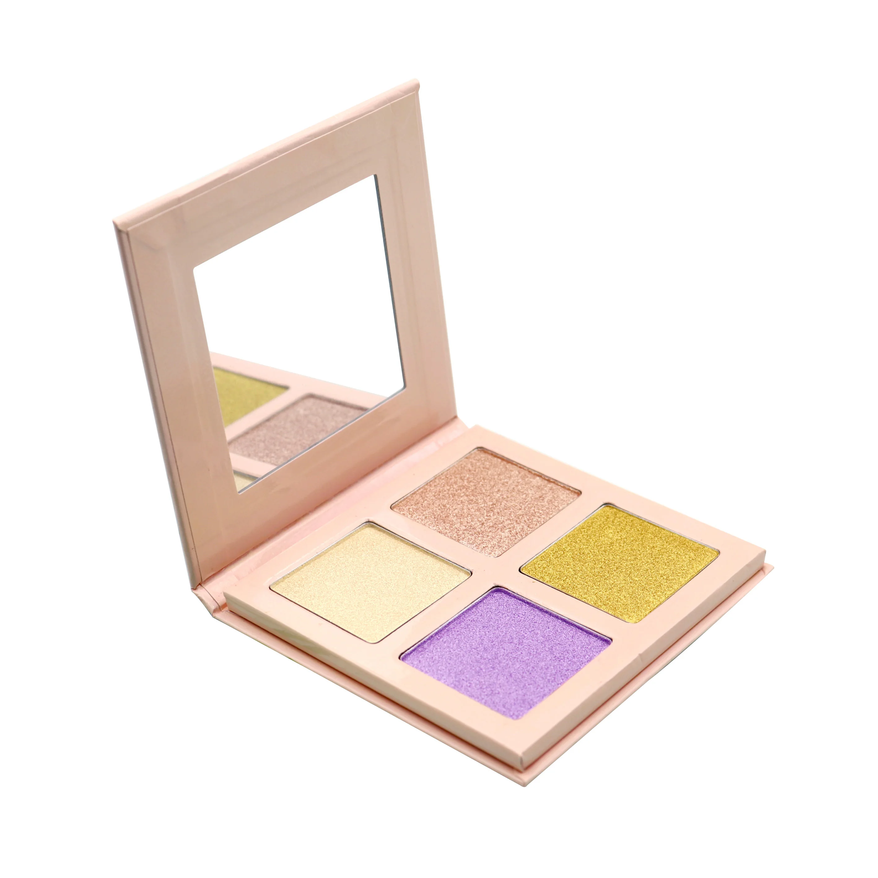 Private Label DIY Highlighter 10 Colors Long-Lasting High Pigment Vegan 4 Colors White/Pink Cardboard Pressed Waterproof Face
