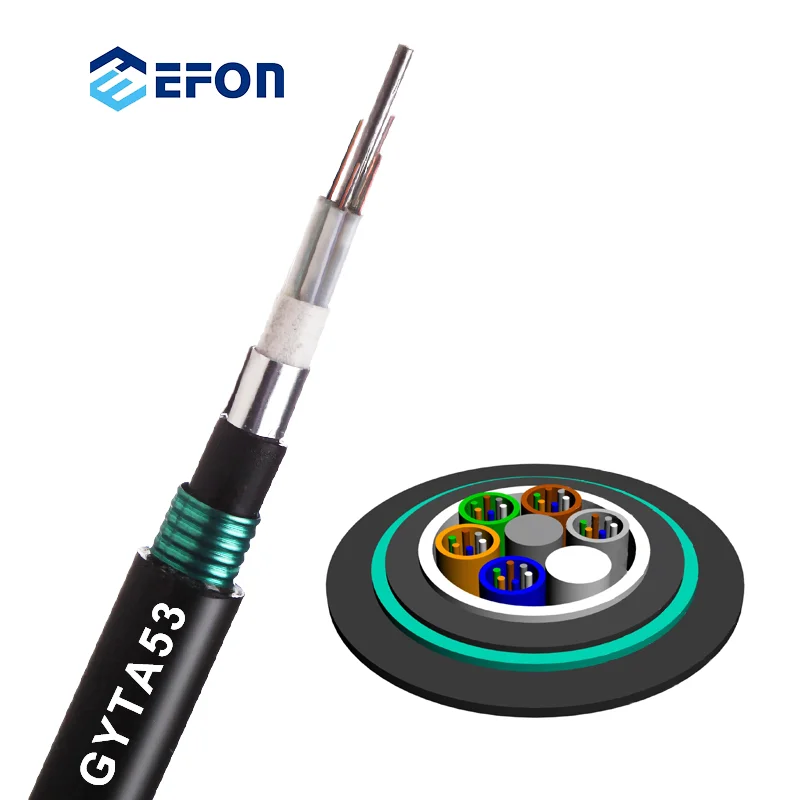 OEM Outdoor Waterproof Double sheath armored anti rodent 12 core GYTA53 fiber optic cable price per meter