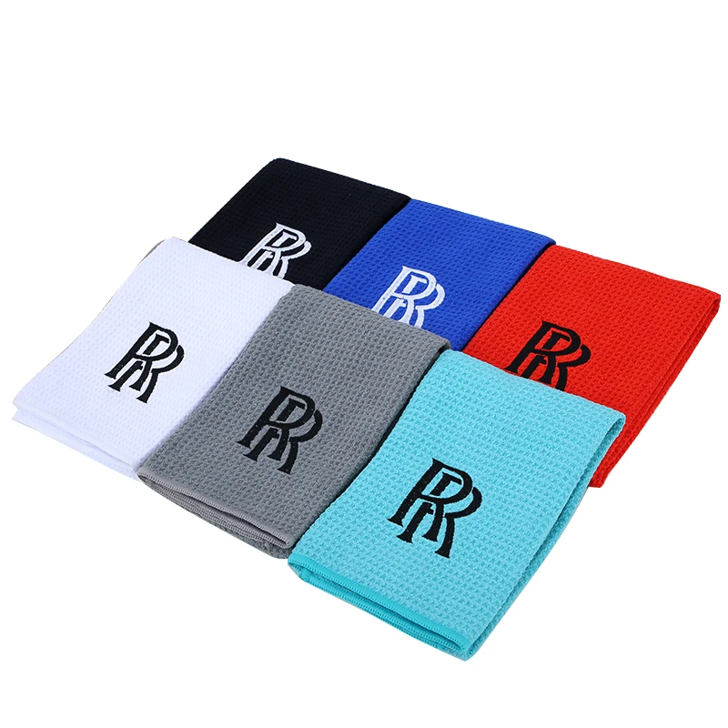 Embroidered New Design Waffle Golf Towel Microfiber Golf Cleaning Towel Sport Towel Custom Logo