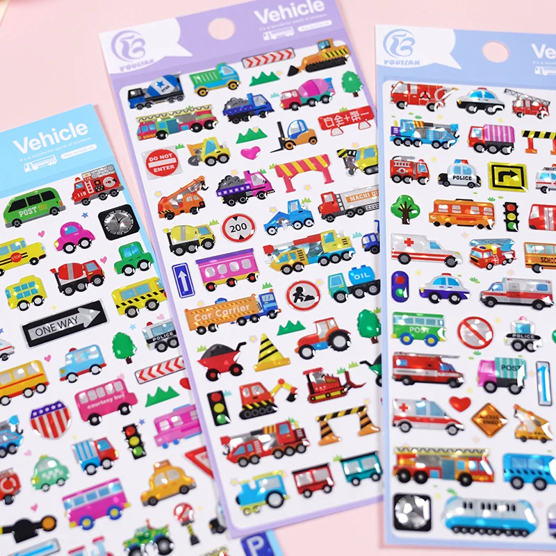 Epoxy resin stickers Vehicle tools Auto car 3D resin epoxy sticker Car fire truck taxi vehicle tools sticker