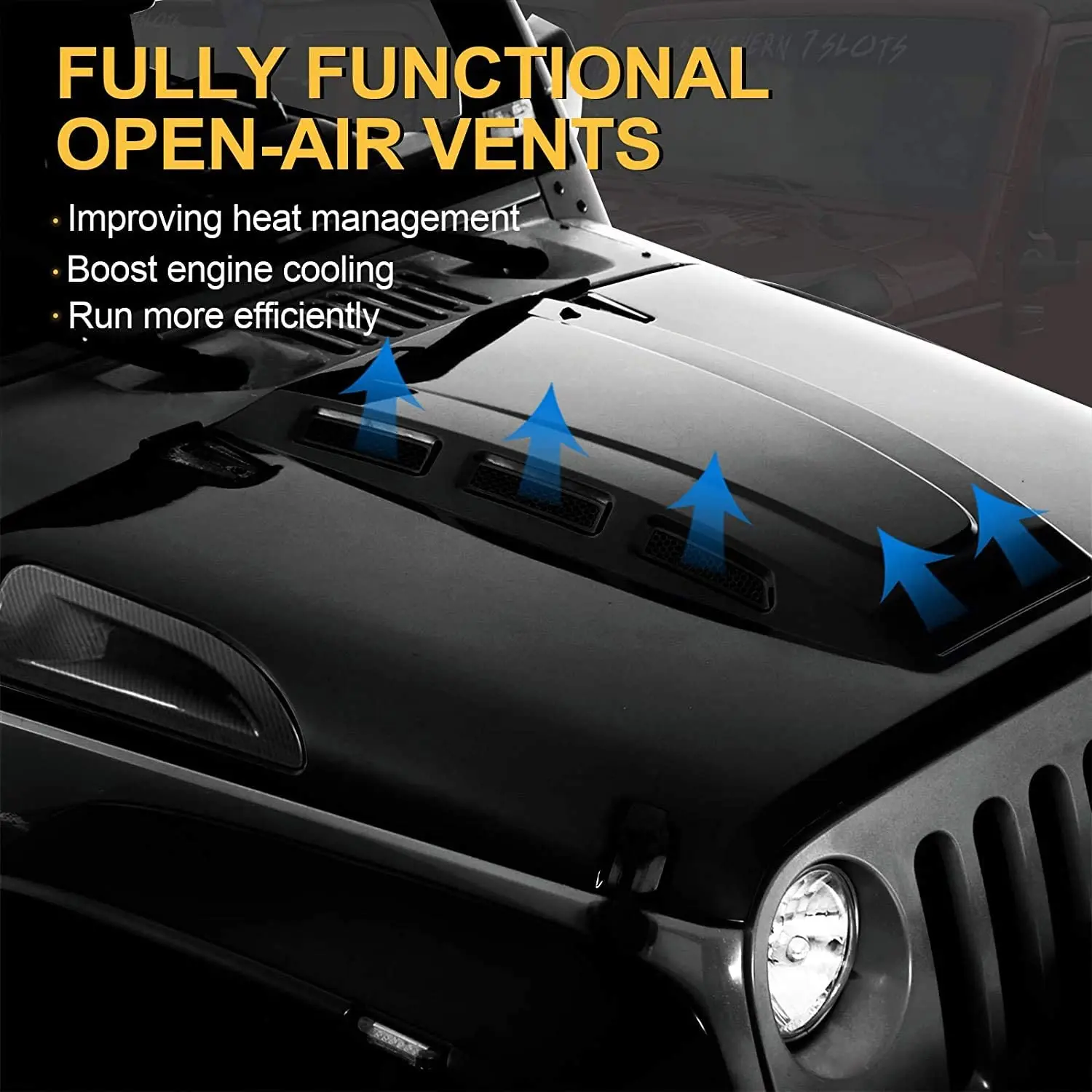 Tiroflx 2007-2017 Hot Sale 4x4 auto tuning accessories Avenger Hood Bonnet for Jeep Wrangler JK