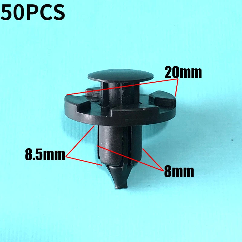 50X Plastic Rivet Trim Clips for Bumpers Splashguards Wheelarch Liner Car Fastener Clip Auto Bumper Fender Clips For Mitsubishi