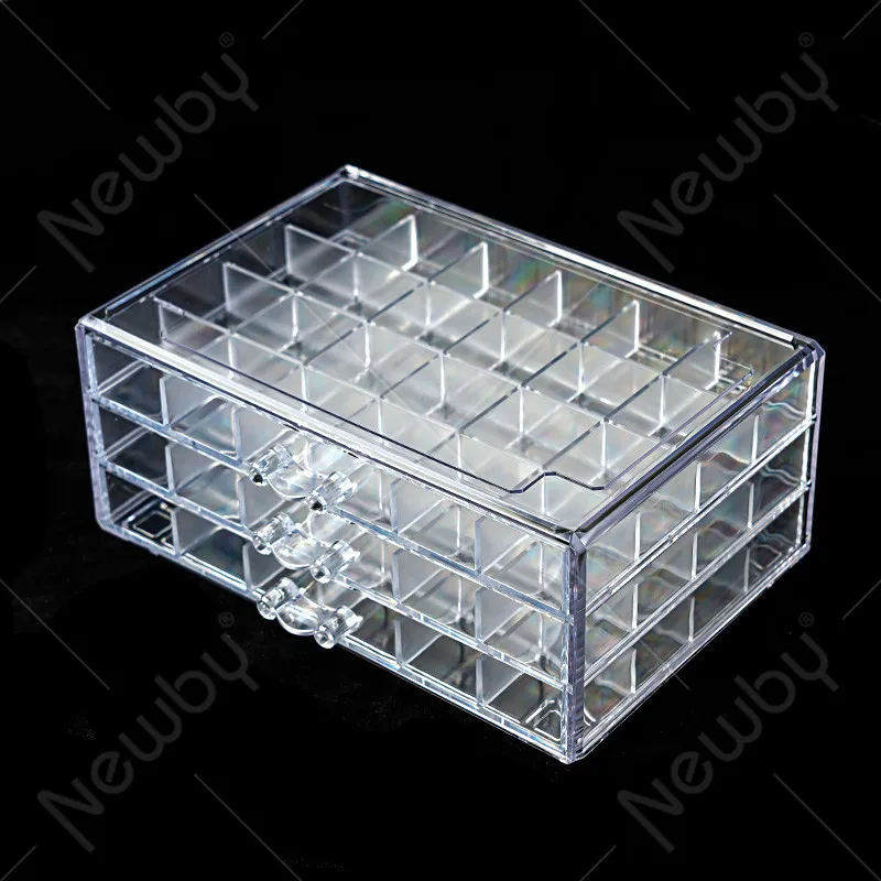 Plastic Empty Storage Case Boxes Manicure Tools Transparent Nail Art Empty storage Case Box Rhinestones Container Organize