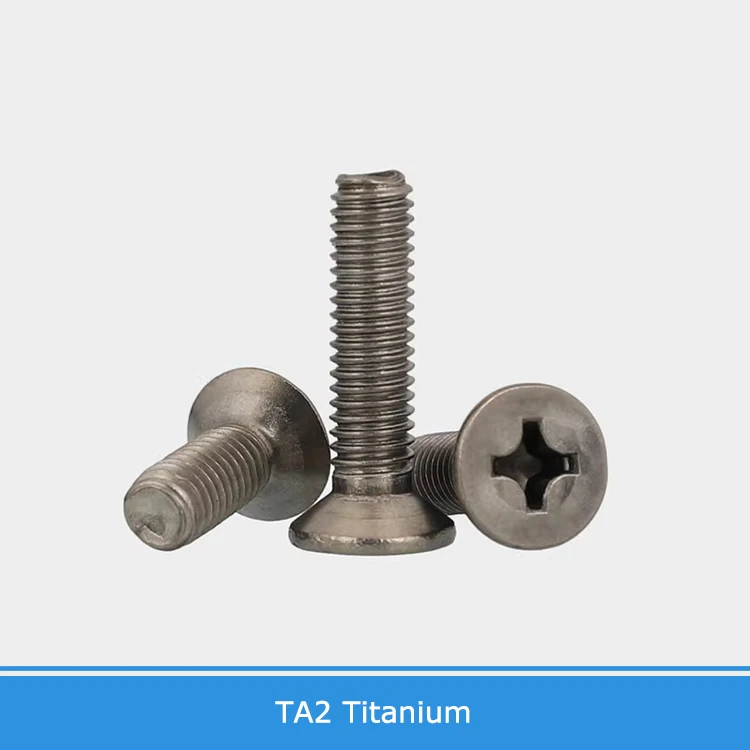 M1.6 M2 M2.5 M3 M4 M5 M6 M8 TA2 Pure Titanium Gr2 GB819 Cross Phillips Flat Countersunk Head Screw Bolt