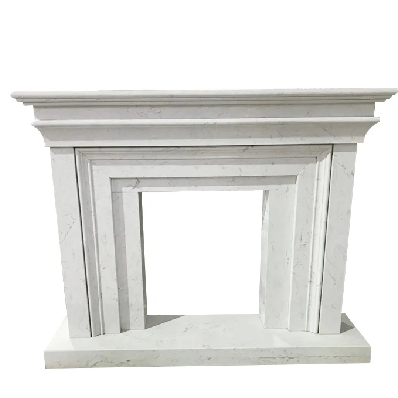 BOTON STONE Pure White Marble Dtone Fireplace Decorative Fireplace Fireplace Mantel