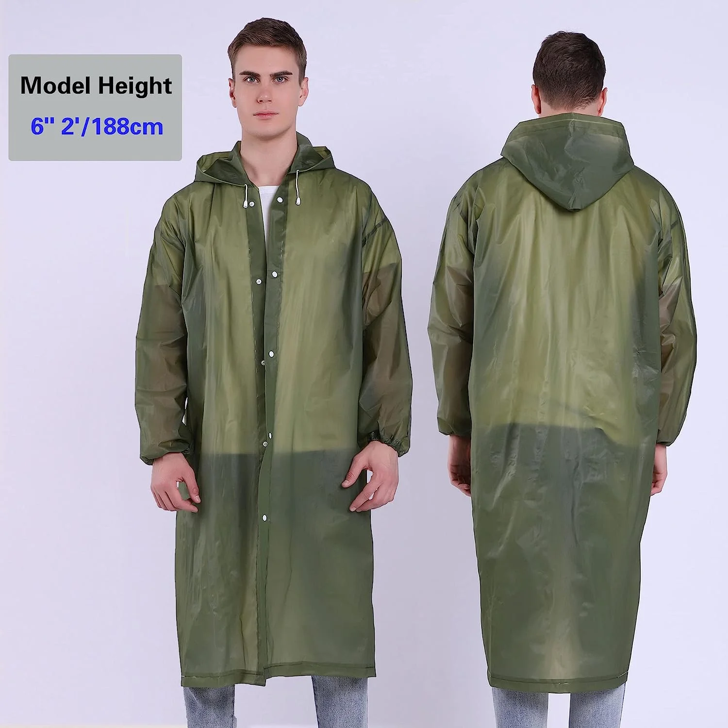 Wholesale Custom Oem Long Sports Rain Coats Reusable Waterproof EVA Raincoat Manufacturers Custom Lightweight Adults