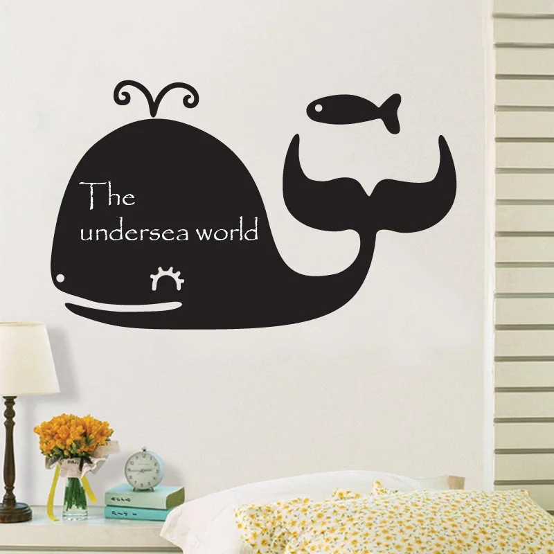 professionally exporting eco-friendly  pvc dolphin design  kid chalkboard sticker for wall