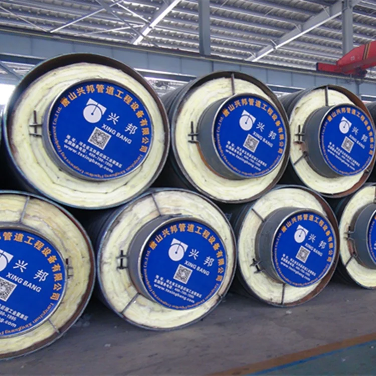 API 5L steel jacketed metal-clad steam glass wool thermal insulation spiral steel pipe for high temperature medium supply