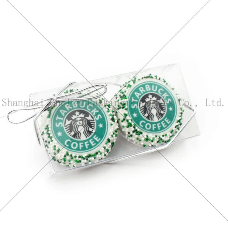 Customized printing candy chocolate pie cake packaging counter retail clear pet material plastic display box