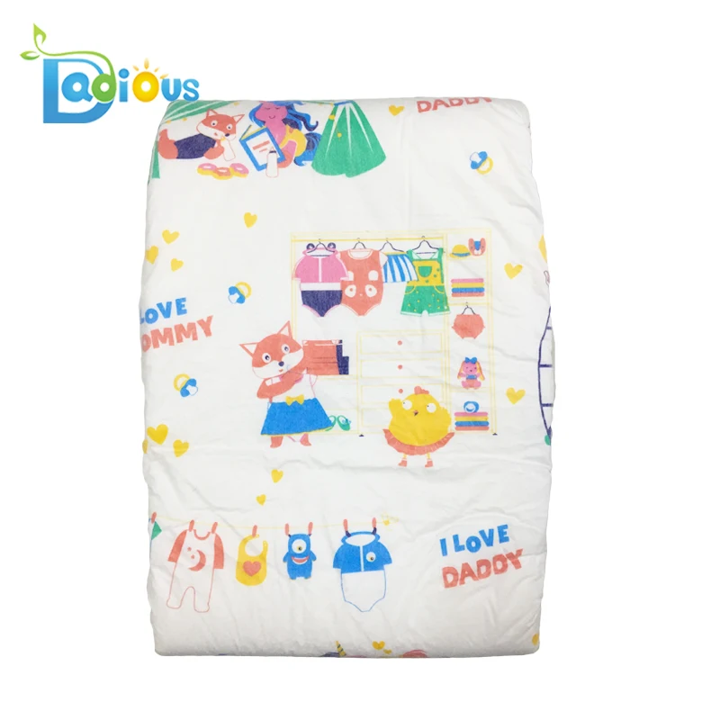 7pcs 6000ml Adult ABDL Diapers For Printed Rainbow Baby Disable Diaper Soft Animal Adult Diaper