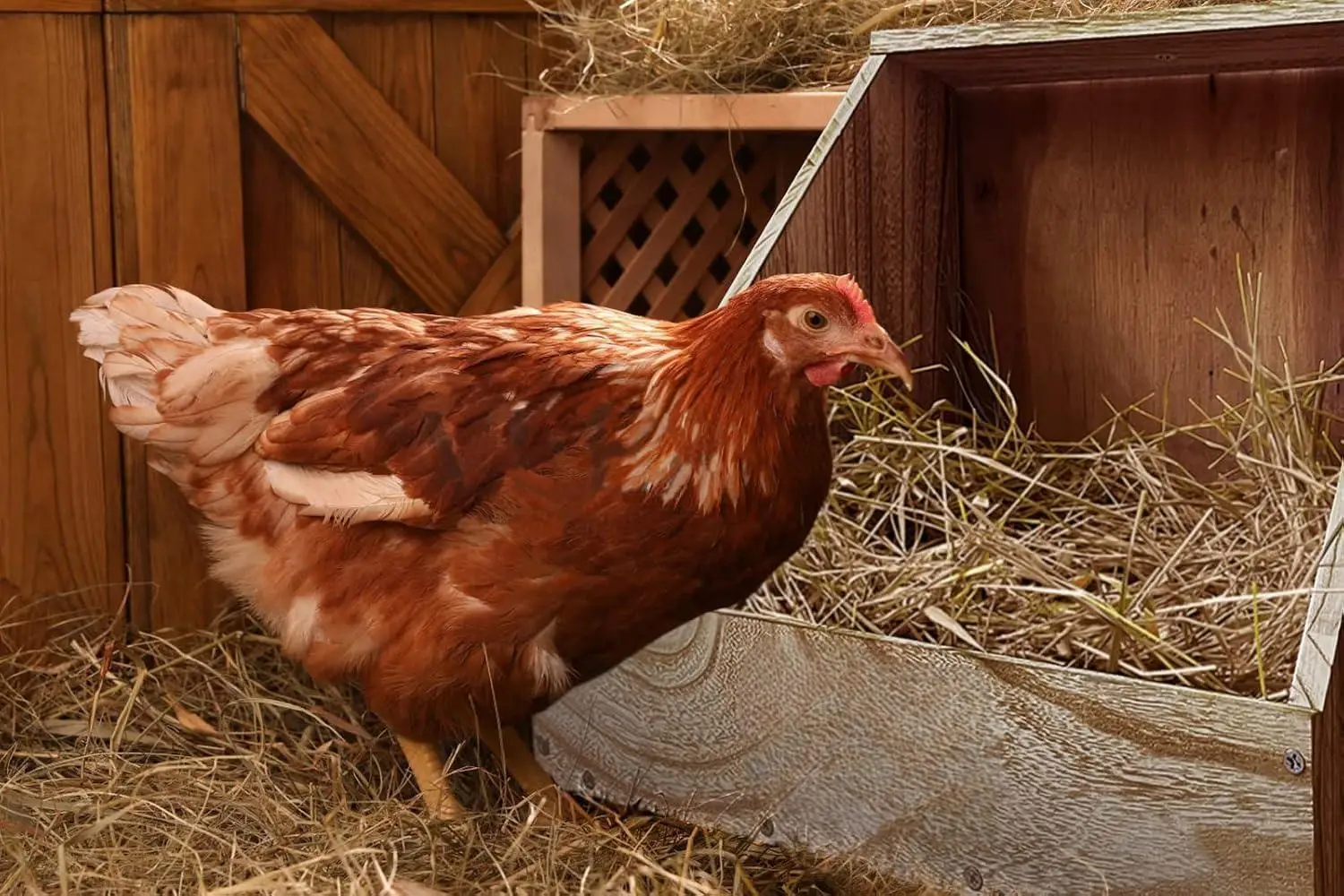 Durable and easy to assemble single compartment large chicken, duck, and poultry nest box