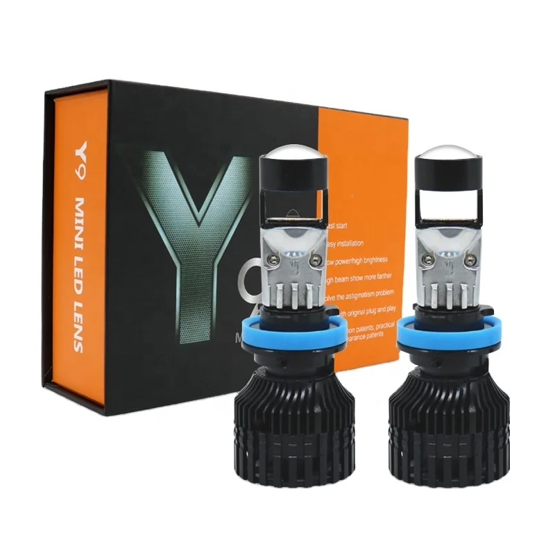 2022 Newest Mini Led Lens Y9 Projector Led Headlight Lens H7 H11 9005 led h7 Laser Headlights Auto Lighting Systems