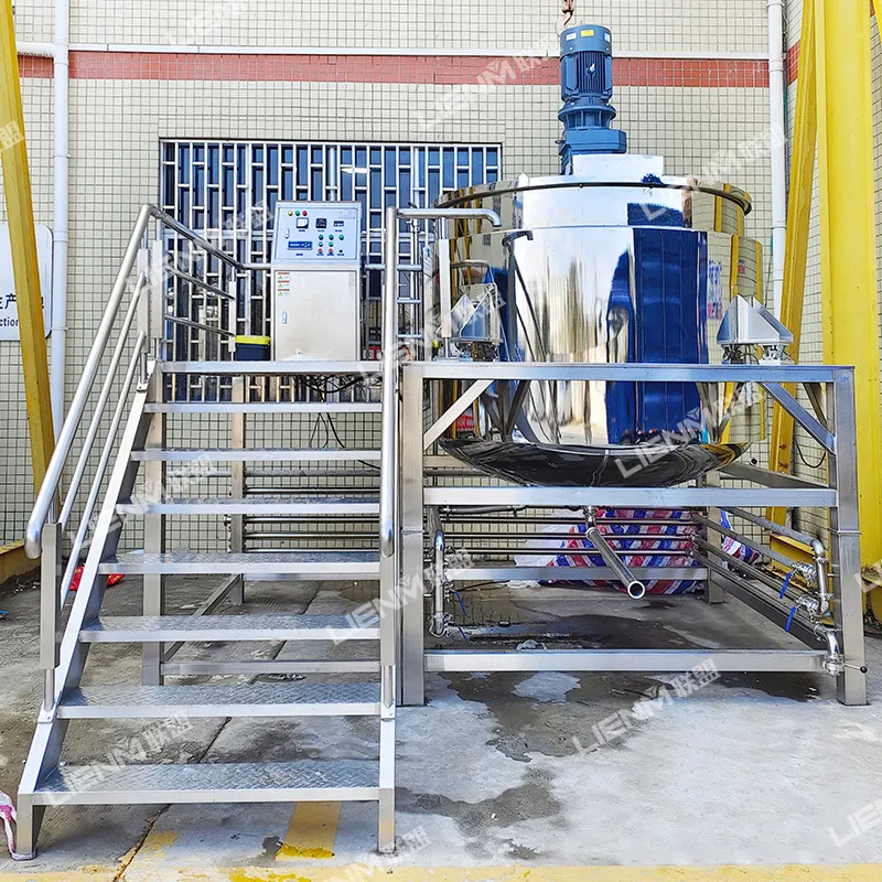 Factory stainless steel liquid soap mixing tank with agitator laundry soap detergent production line