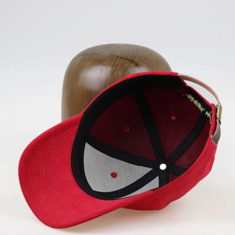 Winter warm simple Plaid Red corduroy wholesale baseball caps and hats
