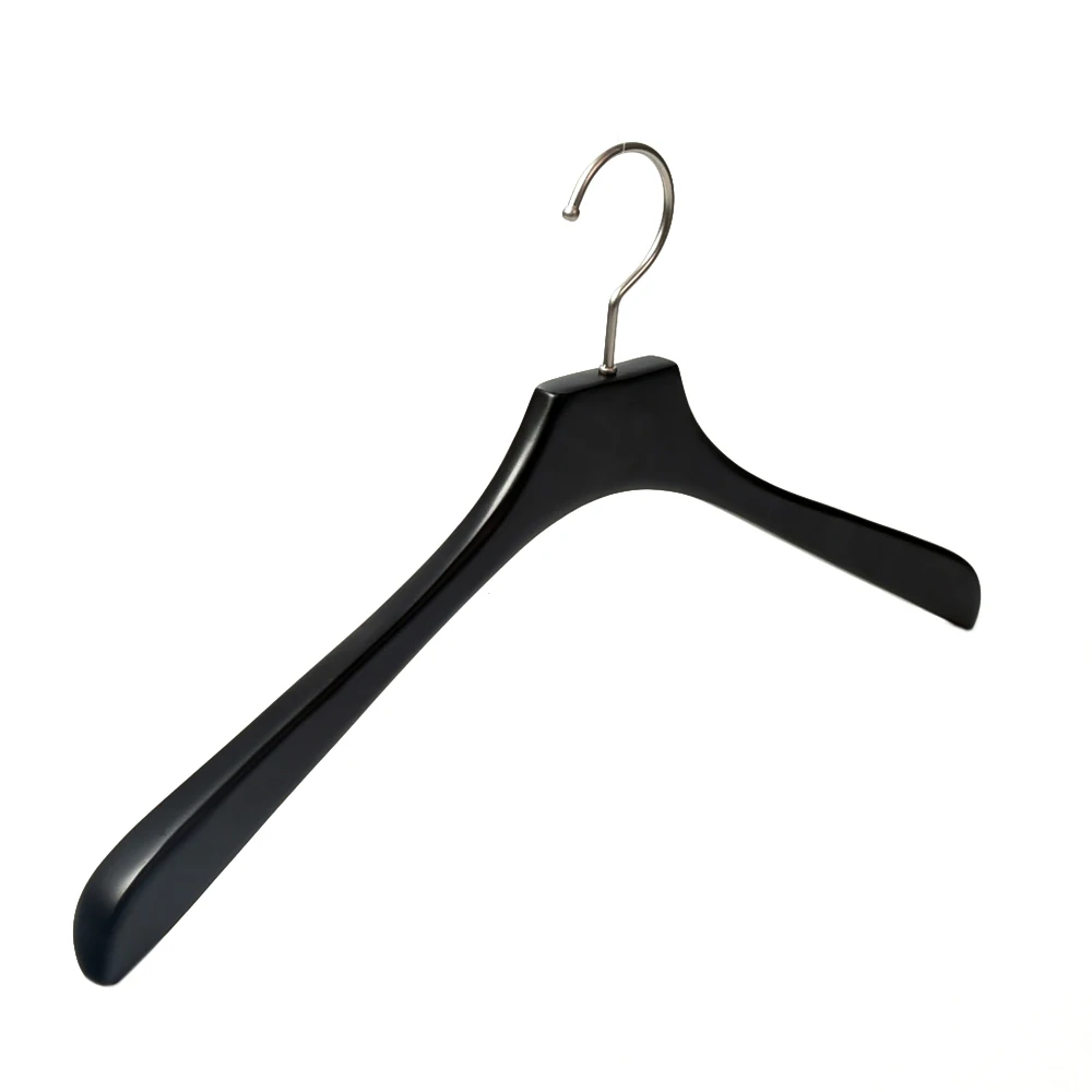 Custom Fashion Solid Wood Suit Wooden Hanger Black Suit Hanger for Clothes