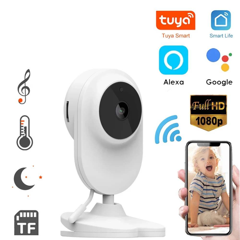 Tuya Wifi Baby Camera 1080P Security Nanny Wireless Baby Monitor With Lullaby Temperature Detector Alexa Google Home