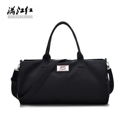 Wholesale White Duffle Weekend Canvas Women Gym Bag With Shoes Travel Duffel Bag