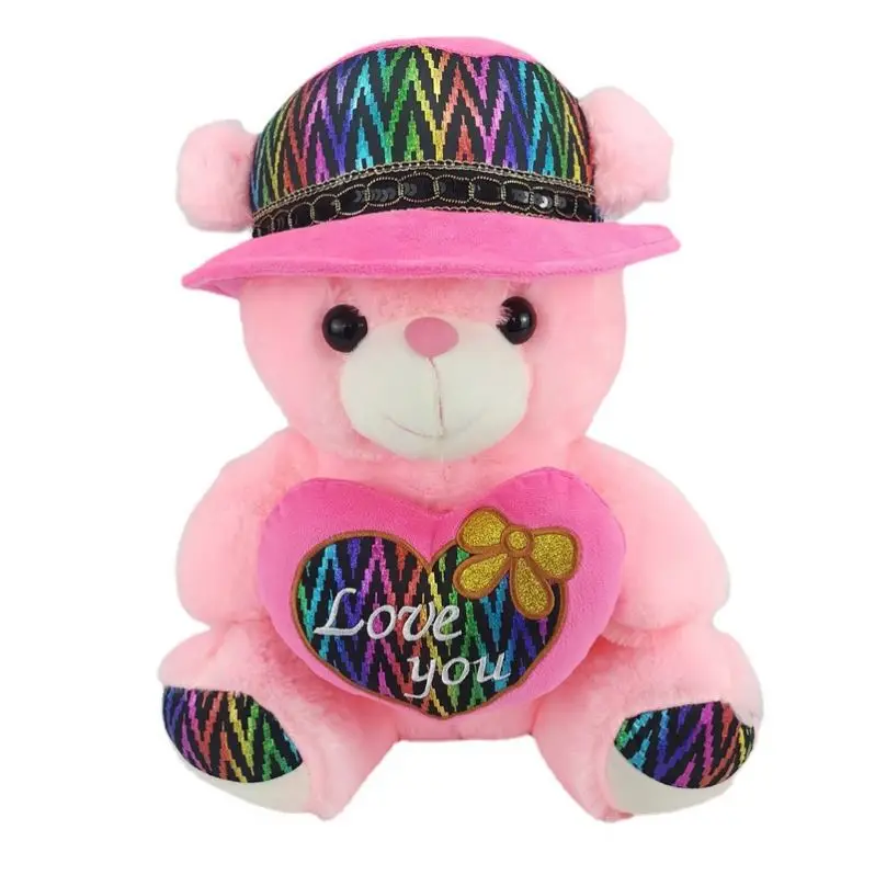 White Pink Teddy Bear with Love Heart Unisex Stuffed Animals Soft Toys Birthday Valentines Gifts Plush Teddy Bear