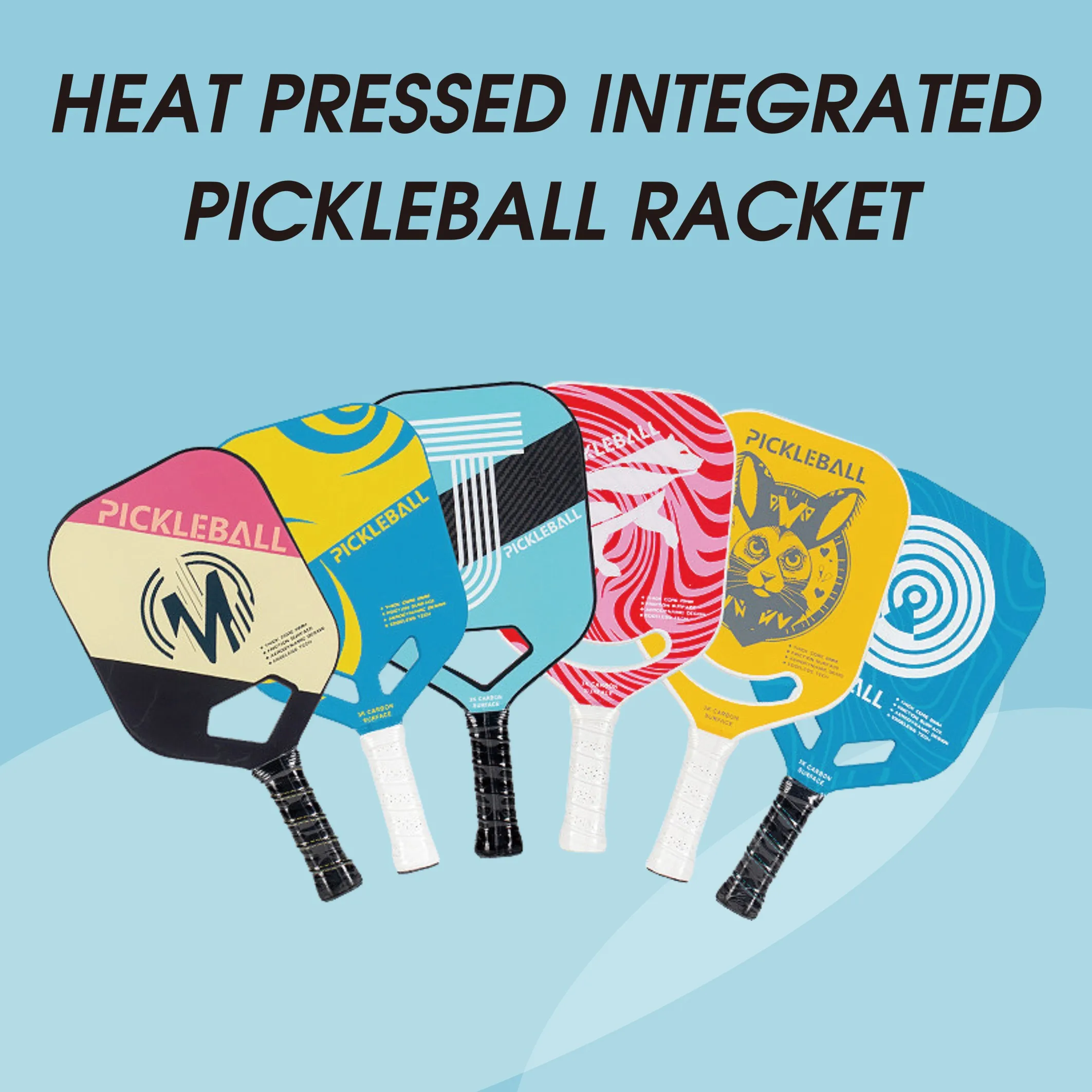 Oem Odm Custom Usapa T700 Thermoform Unibody Edgeless Pickleball Paddles Pro Edgeless Carbon Fiber Kevlar Pickleball Paddle set