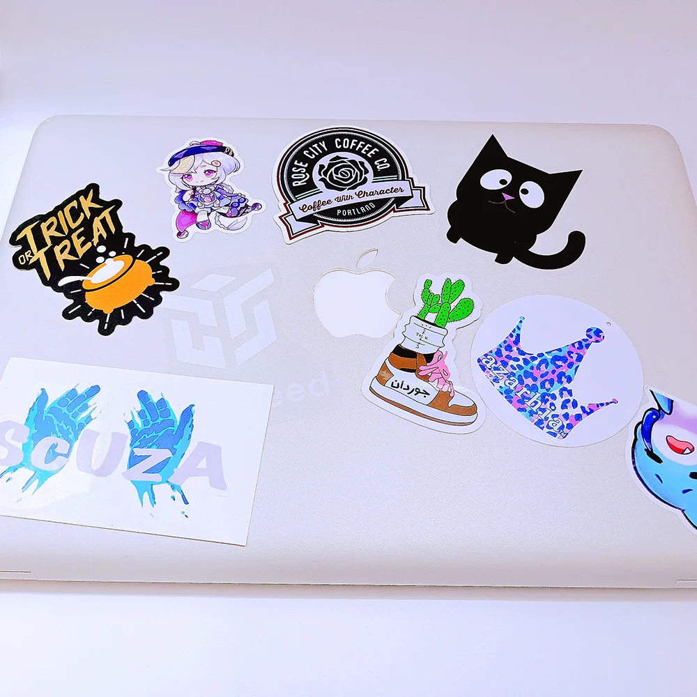 Custom White Vinyl PVC Self-Adhesive Waterproof Die Cut Stickers Logo Custom Stickers