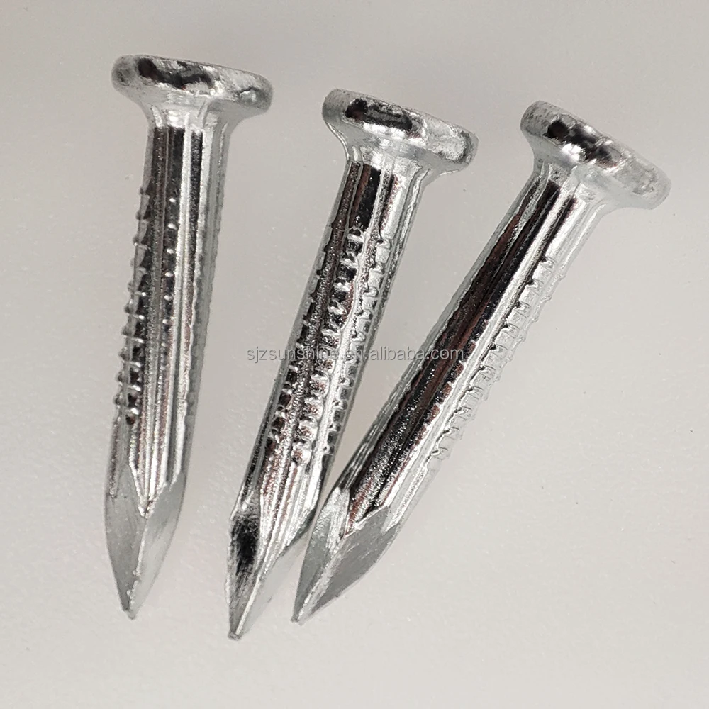 Diamond point galvanized flat head angular spiral steel concrete nails for construction