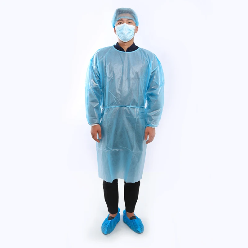 medical surgical gown and isolation gown non woven medical PE sms disposable isolation gown for hospital