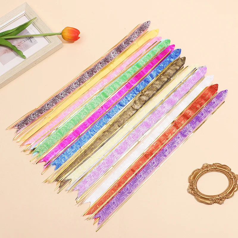 Rose Gold Organza Plastic Pull String Bow Ribbon Butterfly Pull Bow