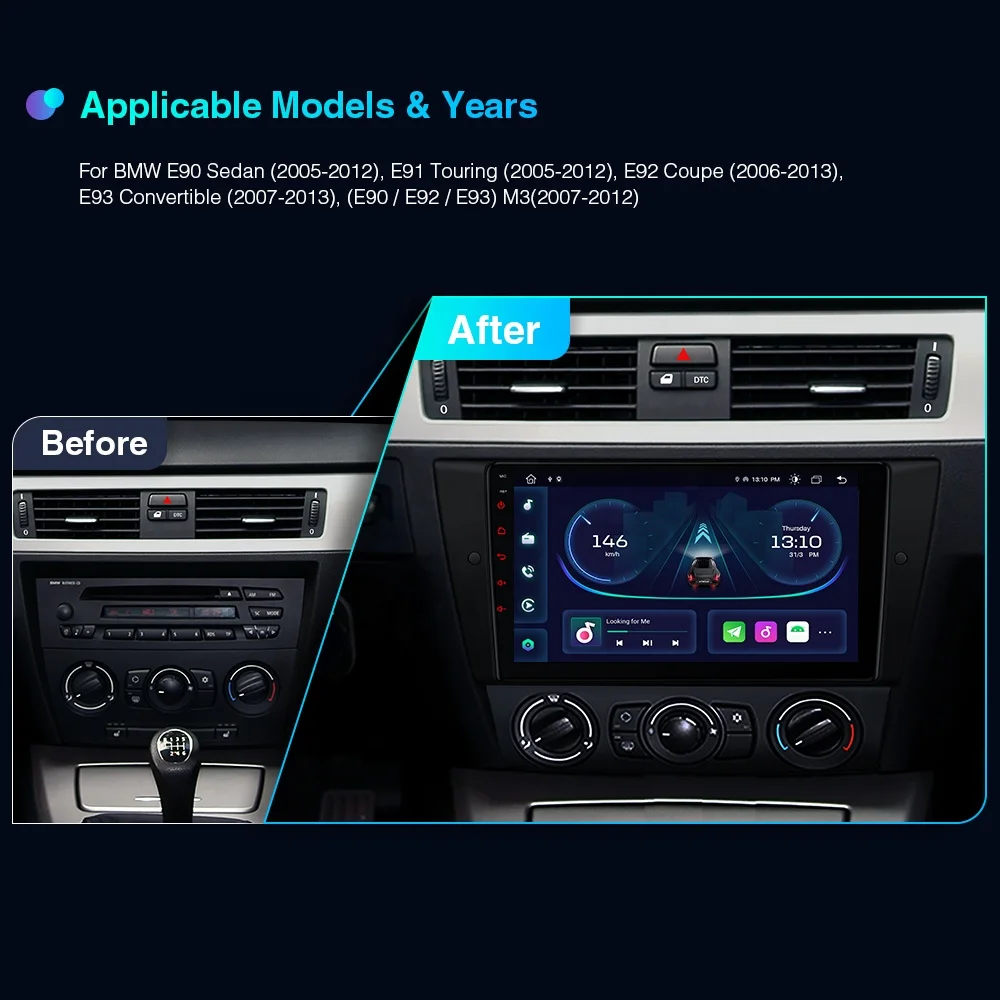 XTRONS 9 inch android car video player for bmw E90 E91 E92 E93 M3 car screen with carplay car audio radios para autos