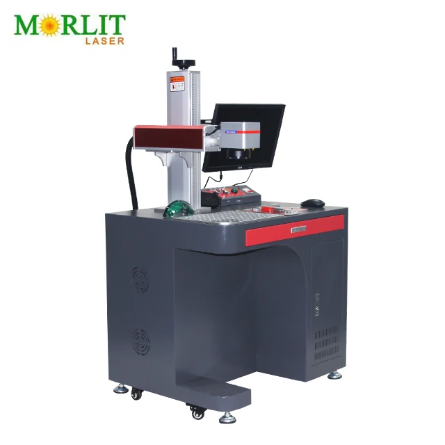 20W 30W  Fiber Laser Marking Machine on Plastic Stainless Steel Jewelry co2 laser marking machine