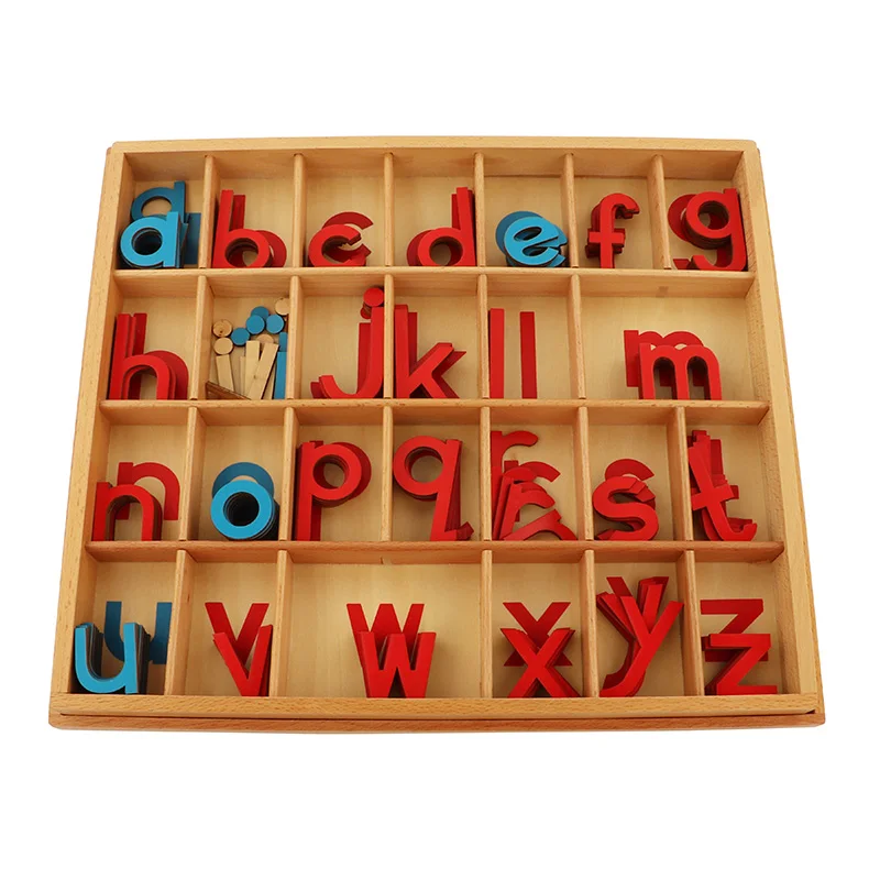 Huile Montessori обучающие средства фонетическая активность коробка с буквами Дошкольное обучение маленькая подвижная алфавитом