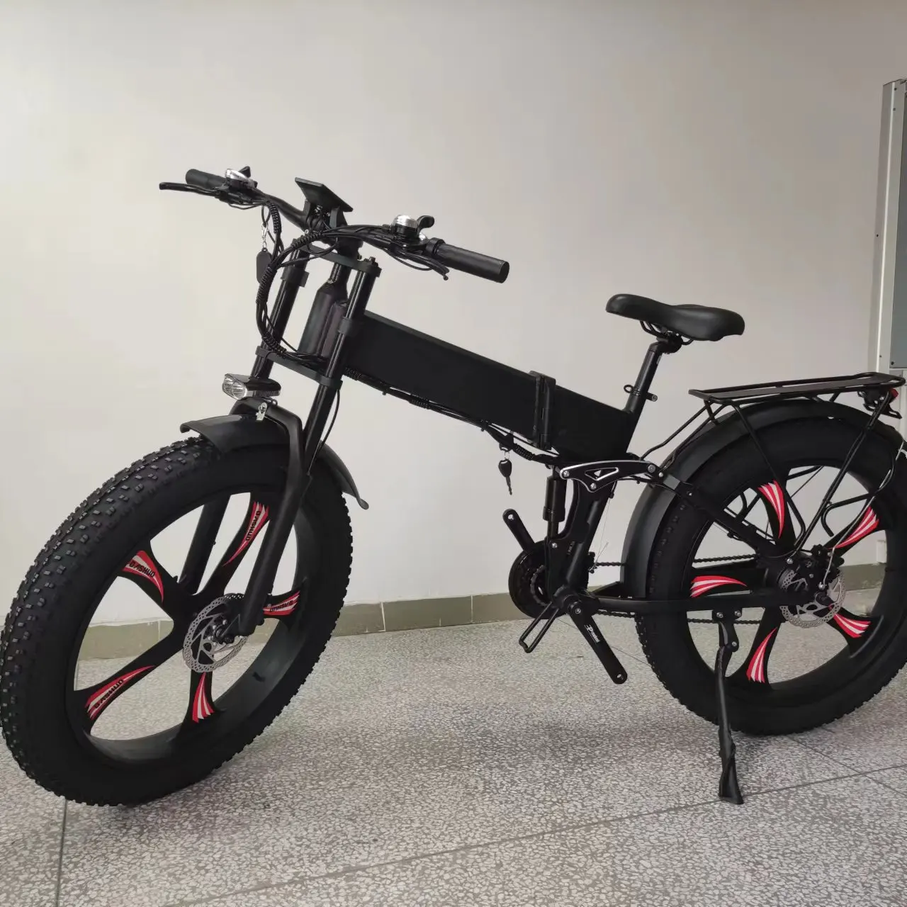 NEW 26inch magnesium ebike folding 21Ah 1000W 48V snow electric bicycle  fat tire full suspension electric bike