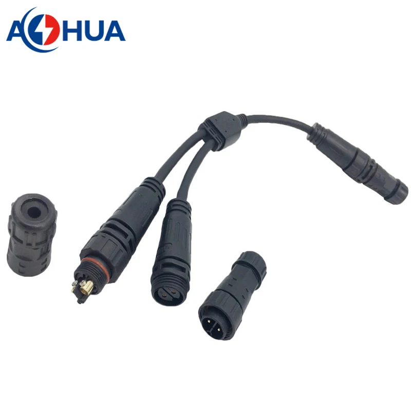 Customize 2 3 4 Pin Led Power Cable Solution Splitter Male Female Waterproof Wire Connectors