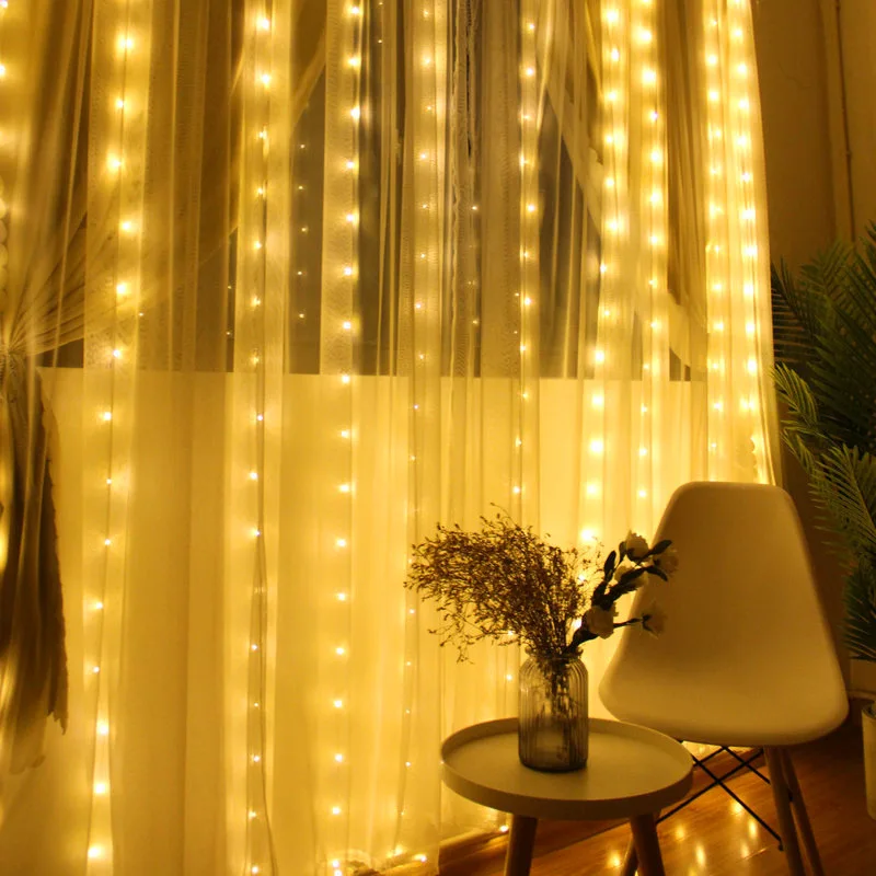 2m*3m 300led holiday window curtain string fairy lights for christmas Xmas party garland