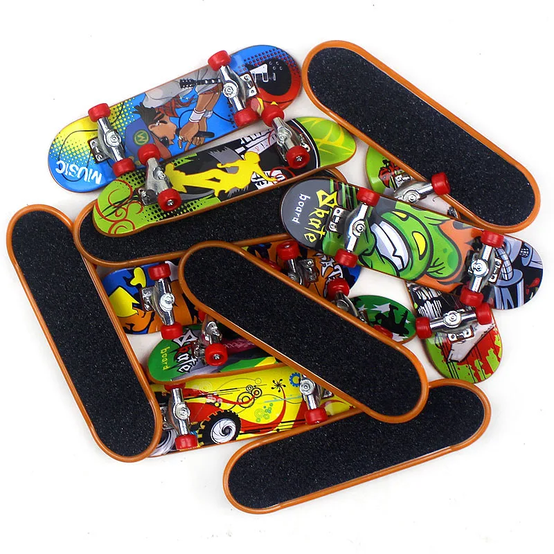 Multicolor Frosted Finger Board Skateboard Toys Alloy Mini Finger Skateboard Fidget Toys for Kids Adult Decompression