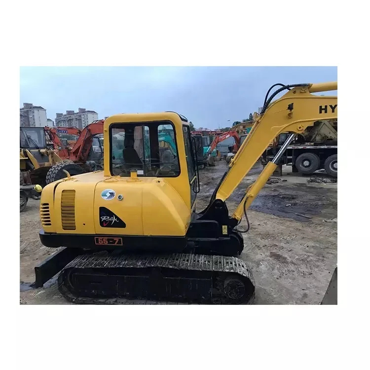 Made in korea 5 ton used hyundai robex 55 excavator r55 minibagger earth excavating r55-7