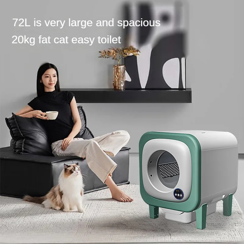 Smart Cat Litter Box with Video Monitoring and Mobile APP Integration 10L Toilet Storage Bin Automatic deodorizing cat toilet