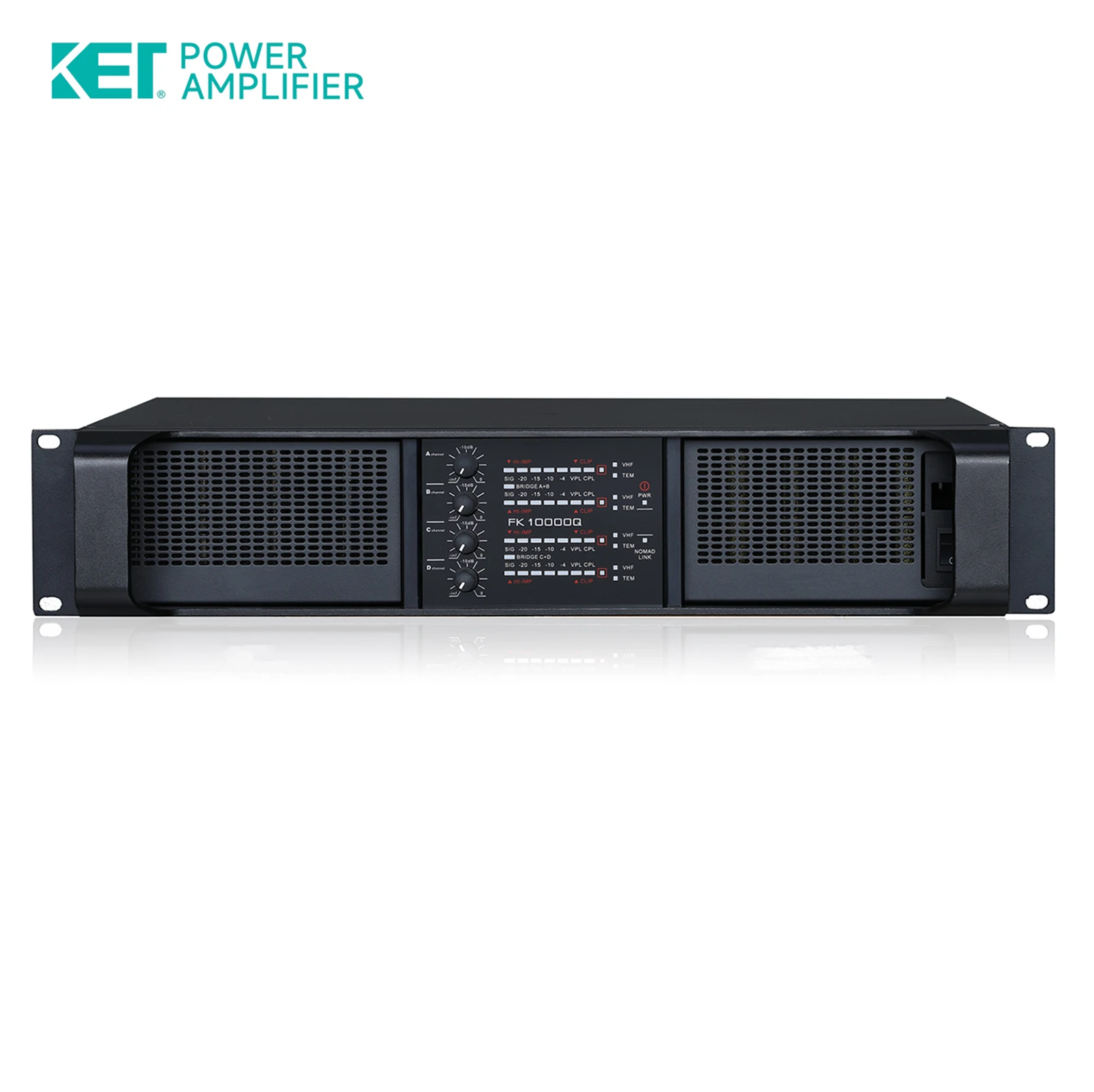 KET FK16000Q класс TD 2U 1600 Вт 4-канальный стерео интегрированный аудио Профессиональный усилитель мощности