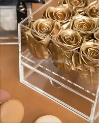 Every Love Clear Single Rose Acrylic Flower Box Customized For Valentine Day