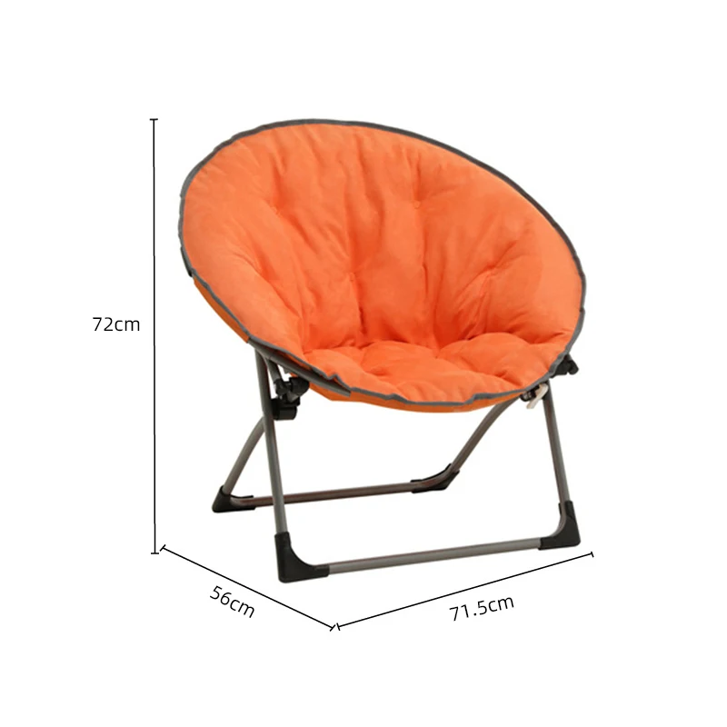 New Custom Outdoor Lazy Round Sofa Padded Saucer Portable Folding Camping Lawn Moon Chair