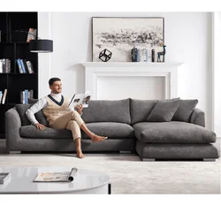 Leather or fabric Italian living room sofas chaise corner sofa slipcovers set furniture sectional sofa