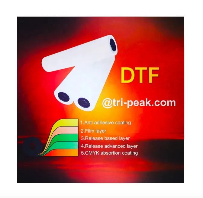 DTF pro  roll 75 micron hot/cold peel matte/gloss silicone coated PET release film for  DTG  sublimation star dtf printer